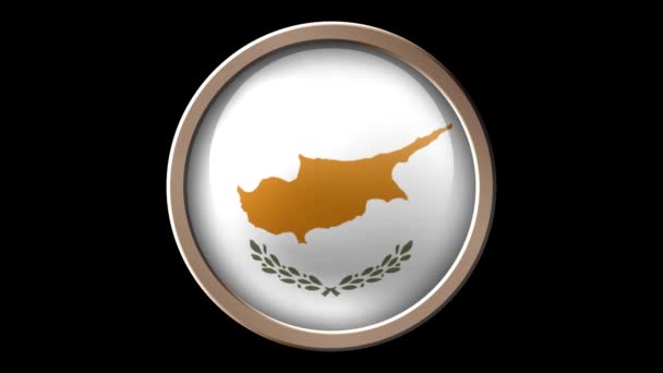 Botão bandeira Chipre isolado no preto
 - Filmagem, Vídeo