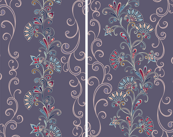 Abstract vintage pattern with decorative flowers, leaves and Paisley pattern in Oriental style. - Vektor, Bild