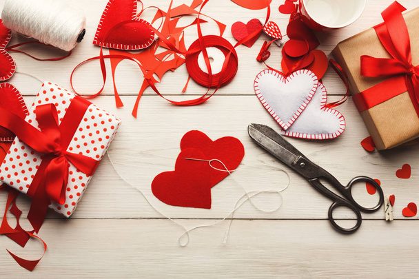 Valentinstag handgemachte Scrapbooking Hintergrund - Foto, Bild