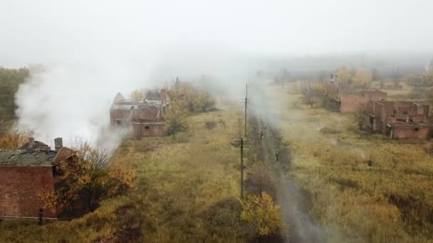 放棄された村。航空測量 - 映像、動画