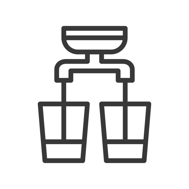 ダブル ショット ベクトル、コーヒー関連ライン デザイン編集可能なストローク アイコン - ベクター画像