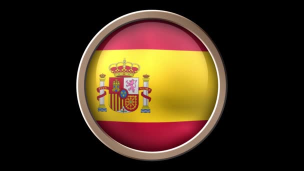 Espanja lippu painike eristetty musta
 - Materiaali, video