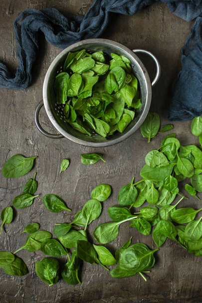 spinach (green grass). top food background - Photo, Image