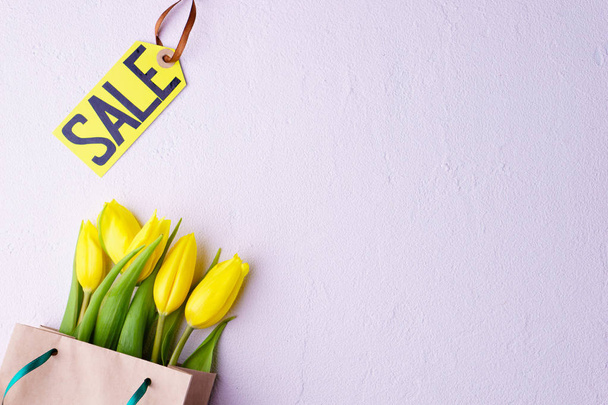 seasonal spring sale, shopping banner template - Zdjęcie, obraz