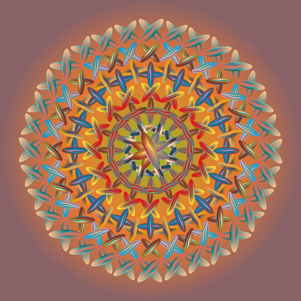 a tervezési munka színes varrás mandala - Vektor, kép