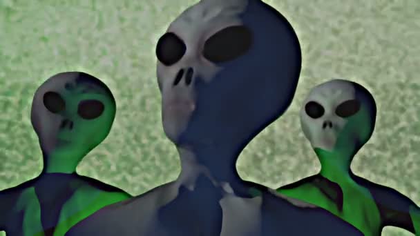 Extraterrestres mirando a su alrededor de una manera abstracta
 - Metraje, vídeo
