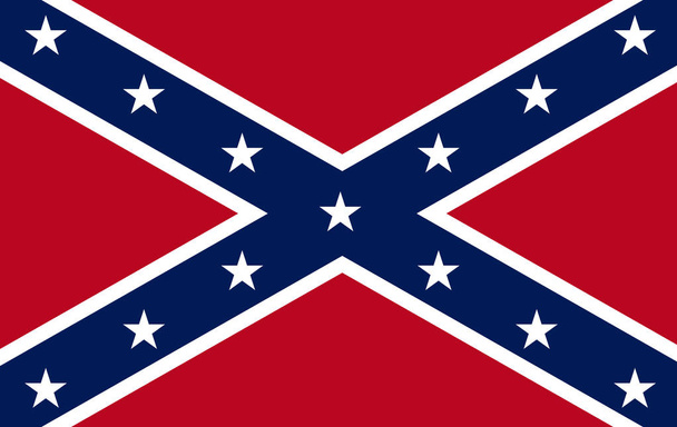 Confederate States of America markeren. Historische nationale vlag van de Geconfedereerde Staten van Amerika. Bekend als de zuidelijke Battle, Rebel, Southern Cross, Dixie vlag. Patriottische symbool, banner. Vlag van Cs - Foto, afbeelding