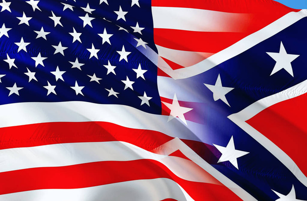 Flagi Skonfederowanych Stanów Ameryki. Historyczna Flaga narodowa Skonfederowanych Stanów Ameryki. Znany jako bitwy Konfederatów, Rebel, Southern Cross, flagę do Dixie. Patriotyczny symbol, baner. Flaga Cs - Zdjęcie, obraz