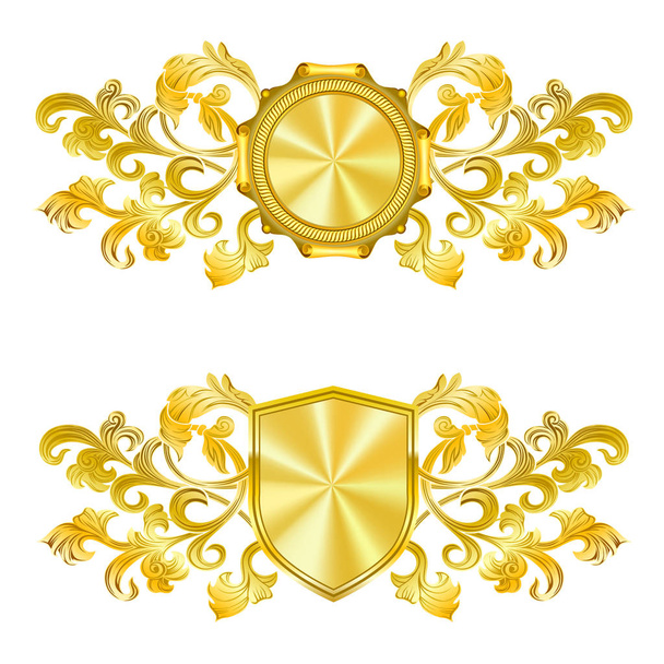 Victorian syle headers. These elements can be used in award documents as a main top header with logo or coat of arms. - Vector, Image