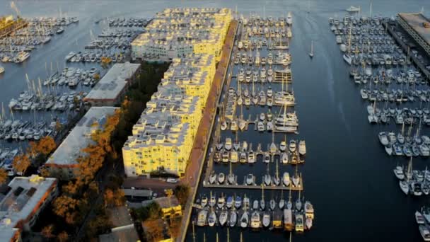 Aerial of marina and apartments, Los Angeles, Yhdysvallat
 - Materiaali, video