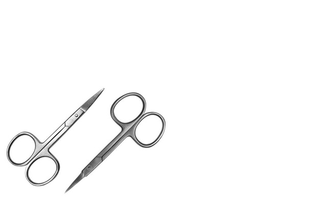 Nail Clippers for nail and cuticle care. Two Scissors of one size on white background. Isolated - Foto, afbeelding