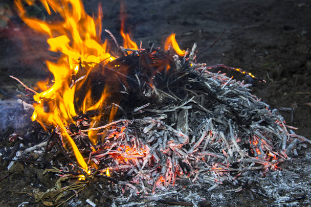 Bonfire στάχτες υφή φόντου - Φωτογραφία, εικόνα