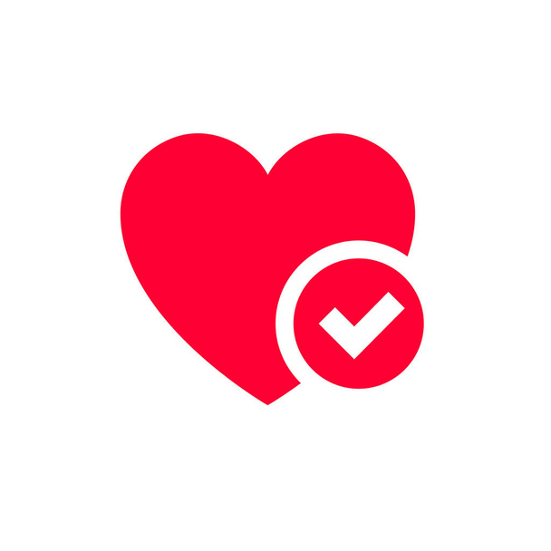 Láska, ikonu nebo na Valentýna znamení určené pro oslavu. Izolované na bílém pozadí, plochý červený symbol. - Vektor, obrázek