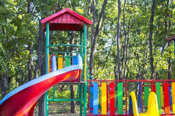 playground children slides yard - Photo, Image