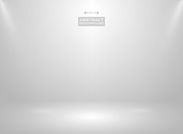 Abstract of gradient white color in studio room background with spotlights. Illustration vector eps10 - Vector, Image