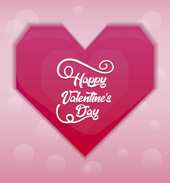 valentines day card with heart - Vector, afbeelding