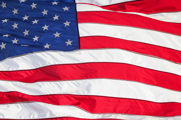 Close up van een Usa vlag wapperend - Foto, afbeelding