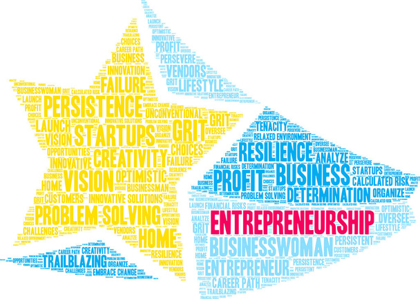 Unternehmertum Wortwolke auf weißem Hintergrund.  - Vektor, Bild