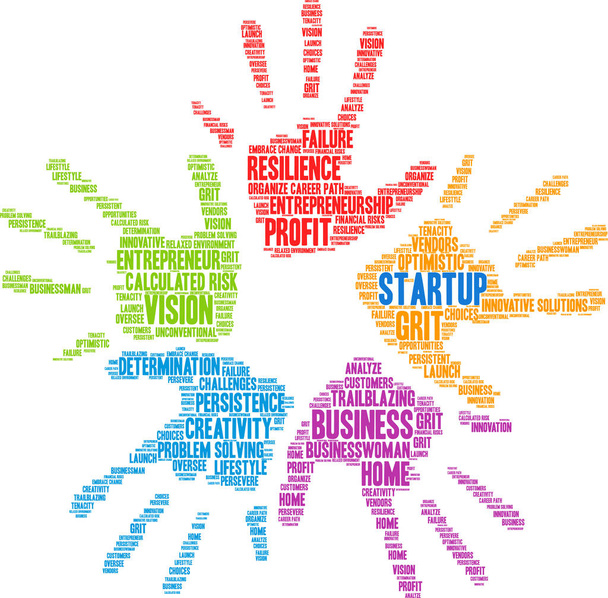 Startup word cloud on a white background.  - Vector, Image