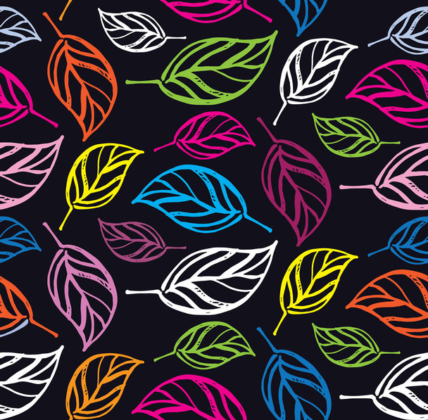 Hand drawn doodle floral pattern background - Vetor, Imagem
