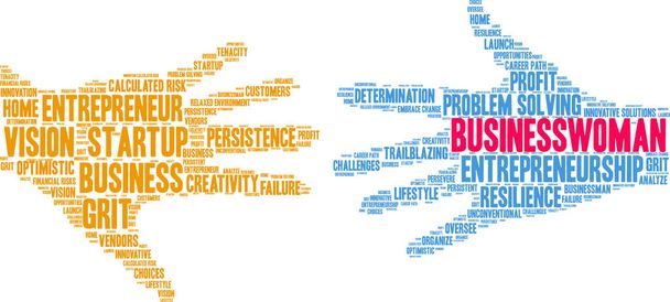 Businesswoman word cloud on a white background.  - Vector, Image