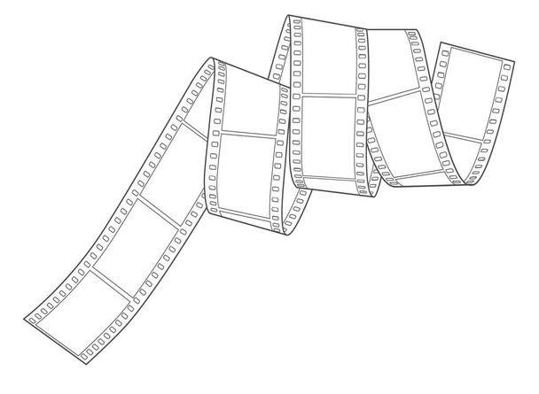 Folha negativa analógica desenhada à mão de 35mm espiral, vetor
 - Vetor, Imagem