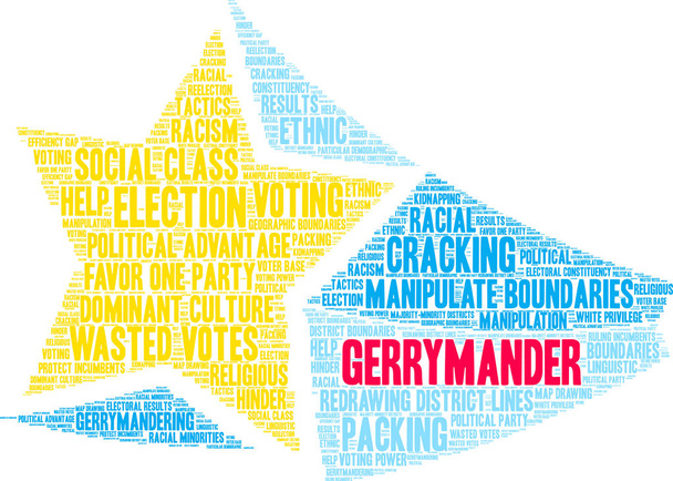 Gerrymander word cloud on a white background.  - Vector, Image