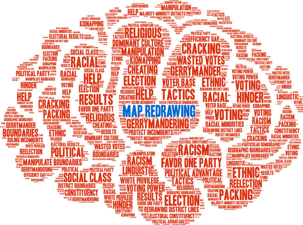 Χάρτης Redrawing σε μαγειρέματα σύννεφο λέξεων σε λευκό φόντο.  - Διάνυσμα, εικόνα