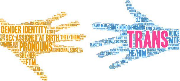 Trans word cloud on a white background.  - Vector, Image