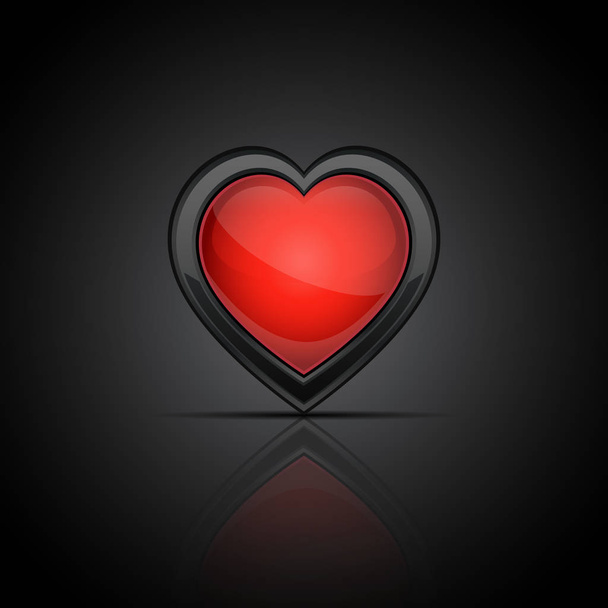 Background with glossy heart. Vector illustration. - Vecteur, image