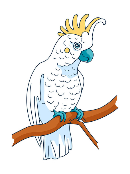 Parrot. Figure stylized cartoon style. Isolated background. Vector - Vector, Imagen