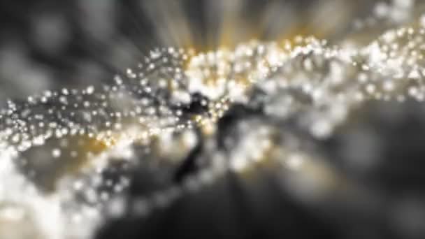 white flying particles emit rays. abstract animated background 3d rendering - Footage, Video