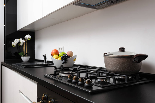 Modern classic black and white kitchen - Photo, Image