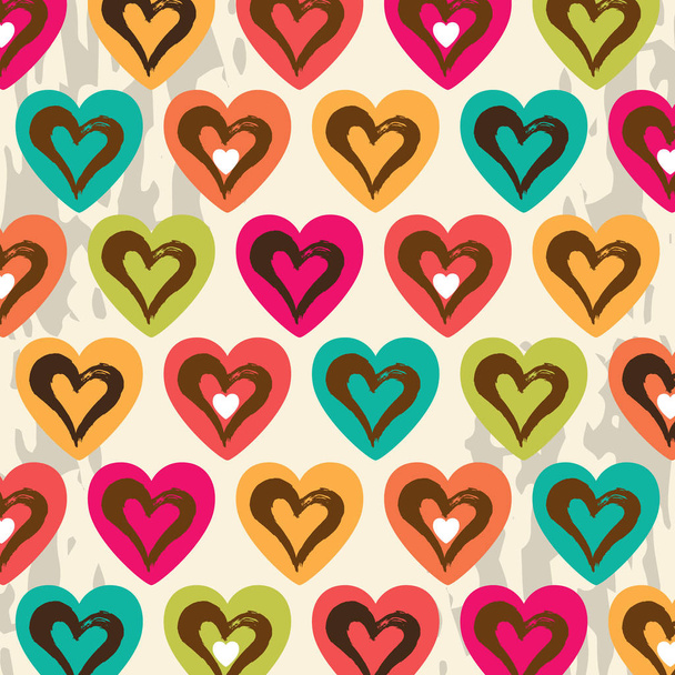 Multicolored hearts on a light background. Valentines Day - Vecteur, image