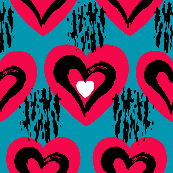 Seamless pattern with hearts. Vector illustration - Wektor, obraz