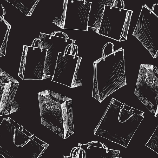 Seamless pattern of the bags for purchases - Vektor, obrázek