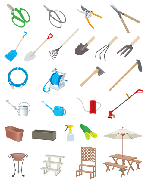 Gardening tools - Vector, Image