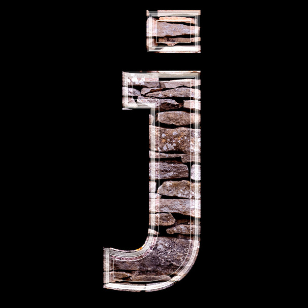 Stone wall 3d letter j - Photo, image