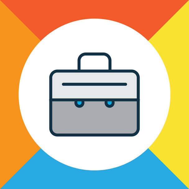 スーツケースのアイコンカラーラインシンボル。プレミアム品質隔離されたブリーフケース要素で流行スタイル. - ベクター画像