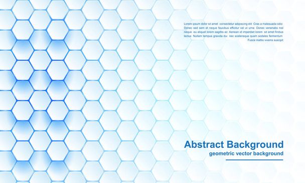 Blue and white Hexagon background, modern abstract, futuristic geometric vector background. - Vector, Image
