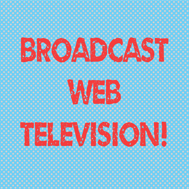 Word writing text Broadcast Web Television. Business concept for media presentation dispersed over the Internet Seamless Polka Dots Pixel Effect for Web Design and Optical Illusion. - Photo, Image