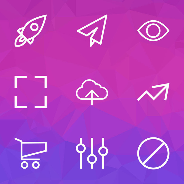 User icons line style set with forbidden, load, equalizer and other arrow elements. Isolated  illustration user icons. - Photo, Image