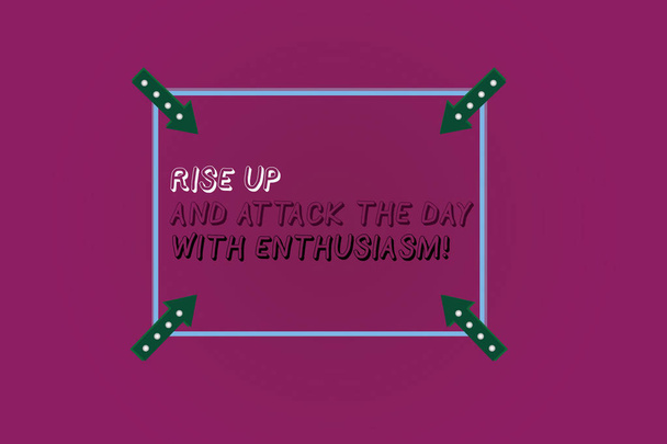 Sana kirjoittaa tekstiä Rise Up ja hyökätä päivä innokkaasti. Liiketoiminta konsepti harrastaja innoittamana motivoitunut Square ääriviivat Kulma Nuolet Osoittaa sisäänpäin Väri Tausta
. - Valokuva, kuva