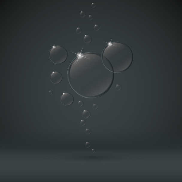 Пузыри на сером фоне
 - Вектор,изображение