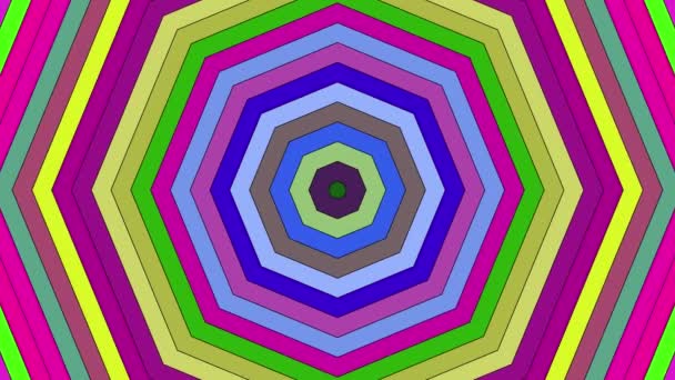 Hipnotikus színváltó hatszög varrat nélküli hurok animációs háttér. Illúzió háttér, pszichedelikus háttér - Felvétel, videó