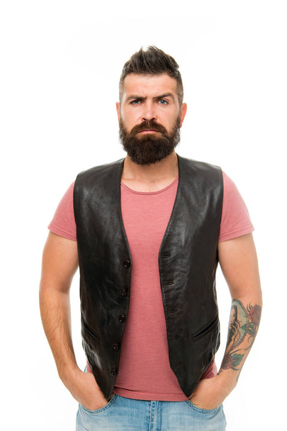 brutal caucasian hipster with moustache. Bearded man. Hair and beard care. Facial care. Young and brutal. Male barber care. Serious man hipster. Mature hipster with beard. Fashion portrait of man - Fotoğraf, Görsel