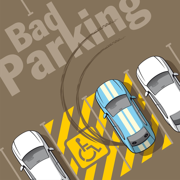 slechte parkeren - Vector, afbeelding