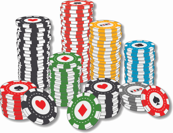 Fichas de casino de Poker - Vector, afbeelding