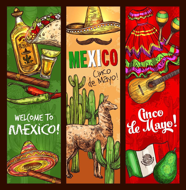 Cinco de Mayo Μεξικάνικη γιορτή γιορτής - Διάνυσμα, εικόνα