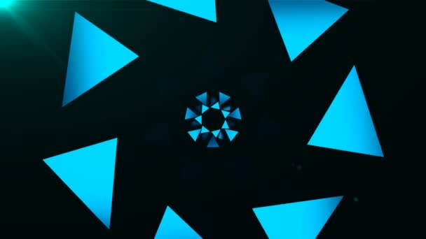 abstrato triângulos fundo e raio de luz no escuro, 3d renderizar computador gerado pano de fundo - Filmagem, Vídeo